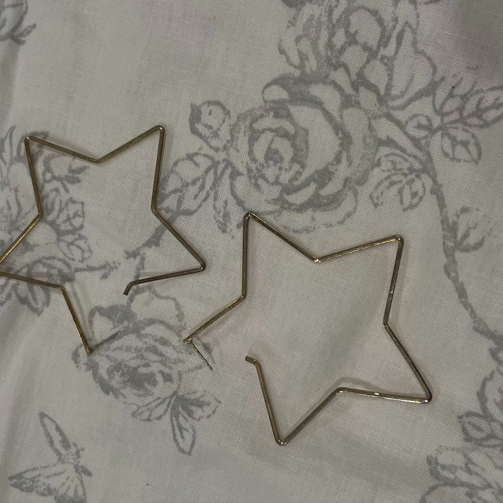 Star Shaped Hoop Earrings